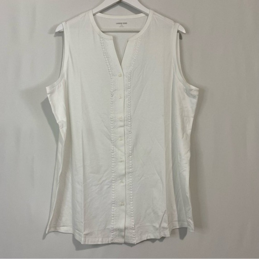 Lands' End White Tank Top